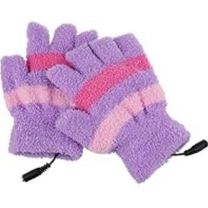 Winter Gloves Women's Hand Warm Gloves USB Heater and Fingerless Warmer Mitten